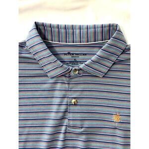 Peter Millar Seaside Men's XL Polo Shirt Short Sleeve‎ Lyocell Golf Casual Blue